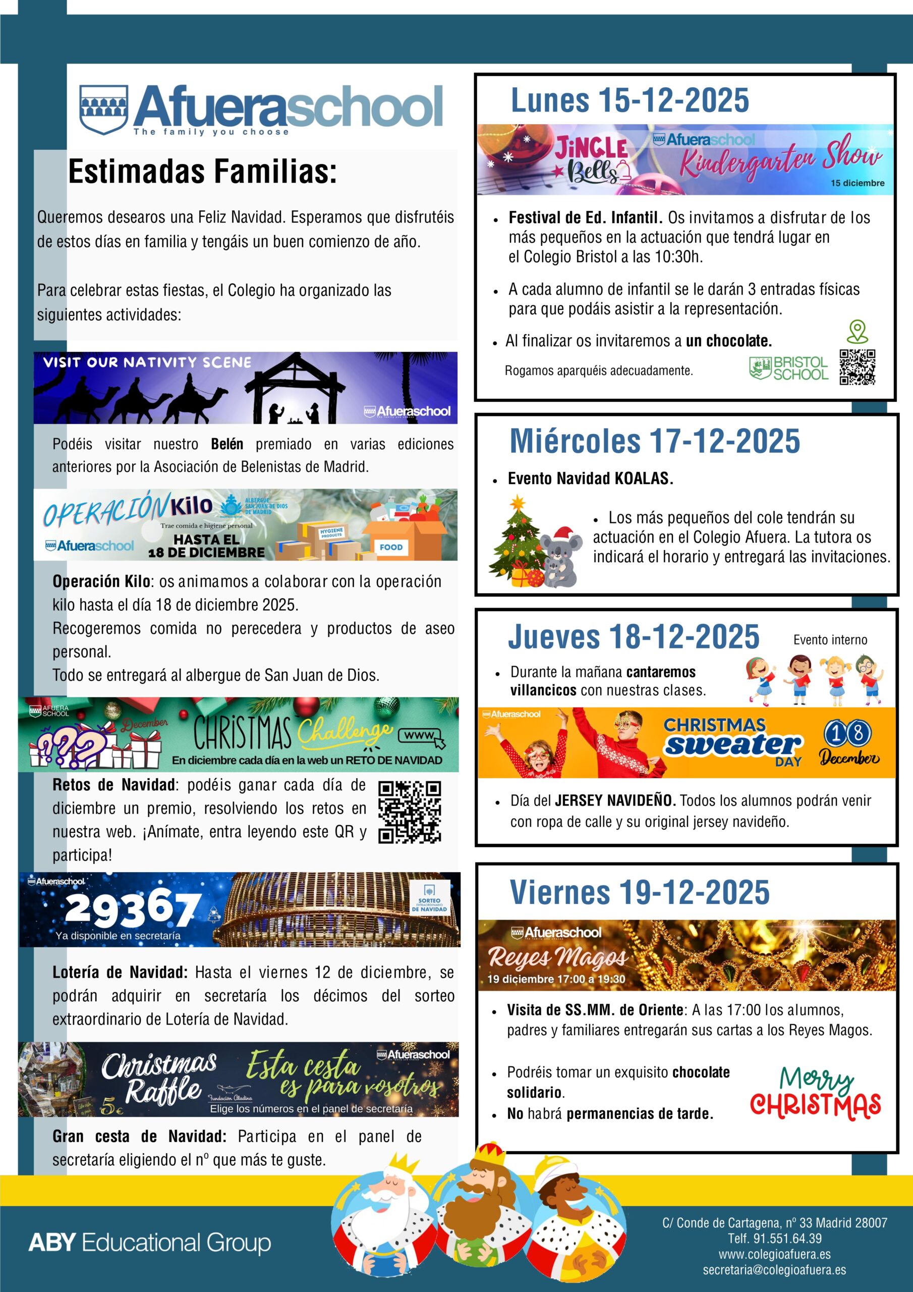 programación navidad en colegio afuera